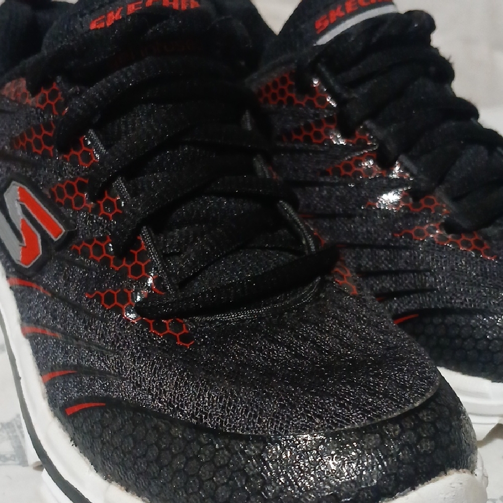 Skechers Kids Black and Red Athletic Sneakers
